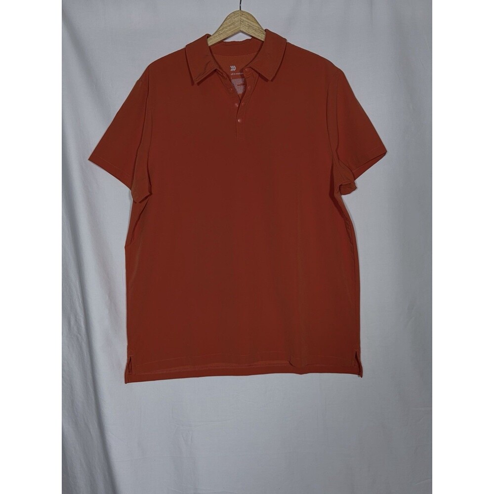 Men Shirt 3/4 Button Up Large All In Motion